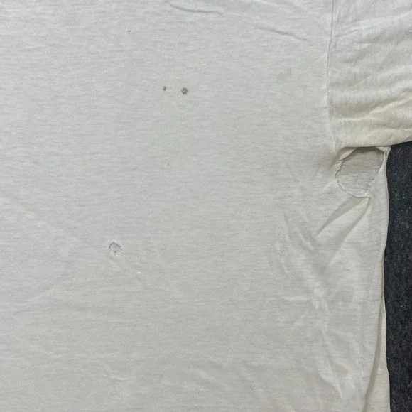 Vintage Distressed White Mens M Thrashed Grunge Single Stitch T-Shirt Emerson - Picture 4 of 9